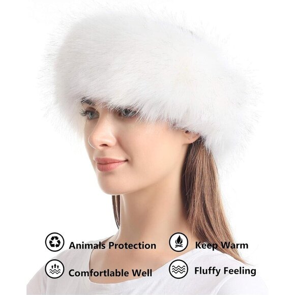 Faux Fur Headband Women\'s Winter Earwarmer Elastic Fluffy Polar Fleece main image 4
